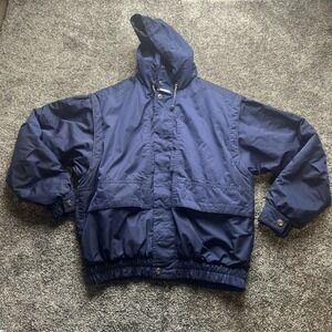 Killy Jacket Mens XL Blue Puffer Hooded Insulated Ski Elastic Waist Recco System